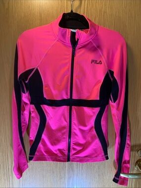 Fila Women's Hot Pink and Black Full-Zip Sport Jacket